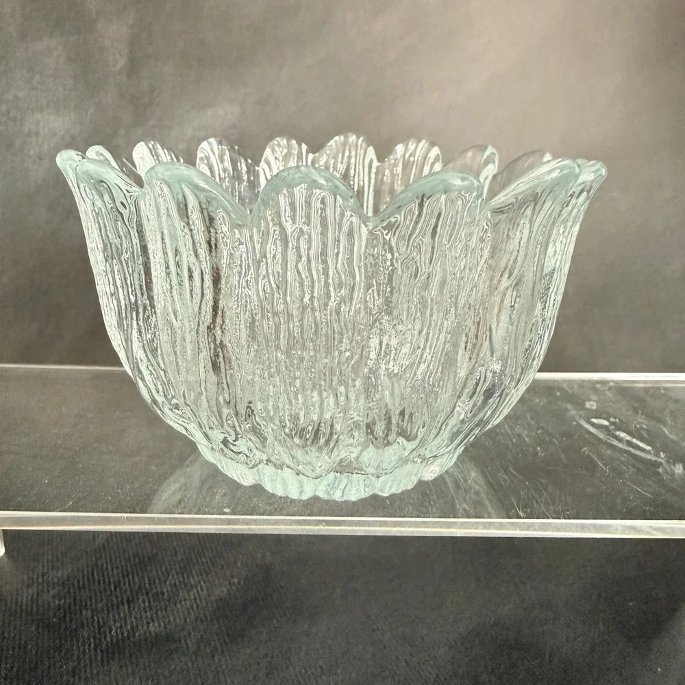 Holmegaard Copenhagen Crystal‎ Textured Glass Votive Candle Holder Denmark